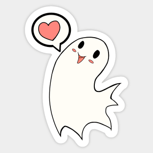 Heart Ghost Sticker